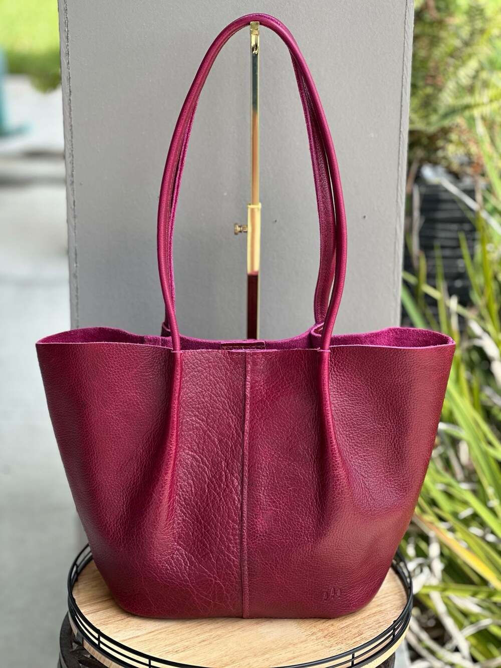 Portland Leather Goods Devan Bucket Tote in Orchid